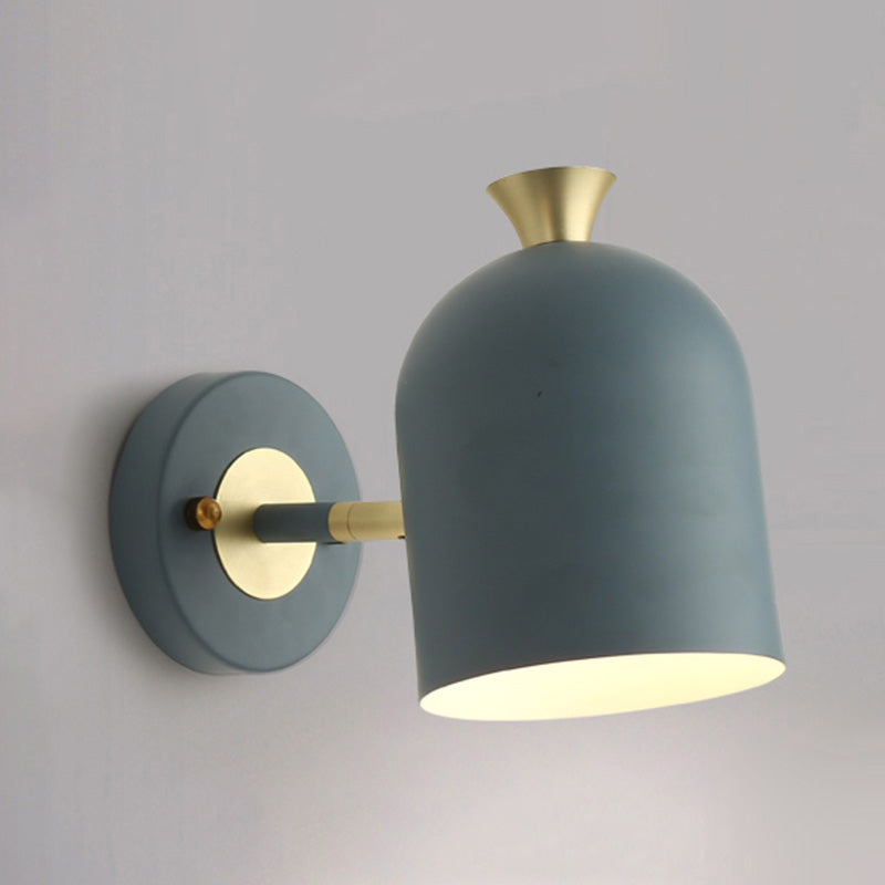 Cloche -vormige metalen wand SCONCE verlichting Macaron 1 bol Verstelbare wandlamp van de wand voor slaapkamer