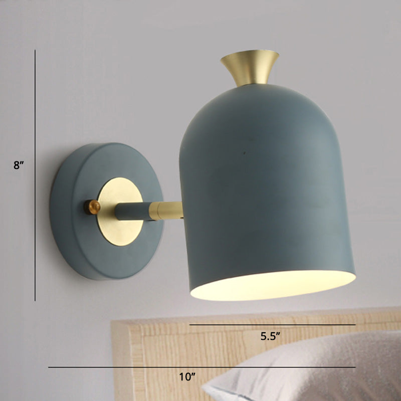 Cloche -vormige metalen wand SCONCE verlichting Macaron 1 bol Verstelbare wandlamp van de wand voor slaapkamer