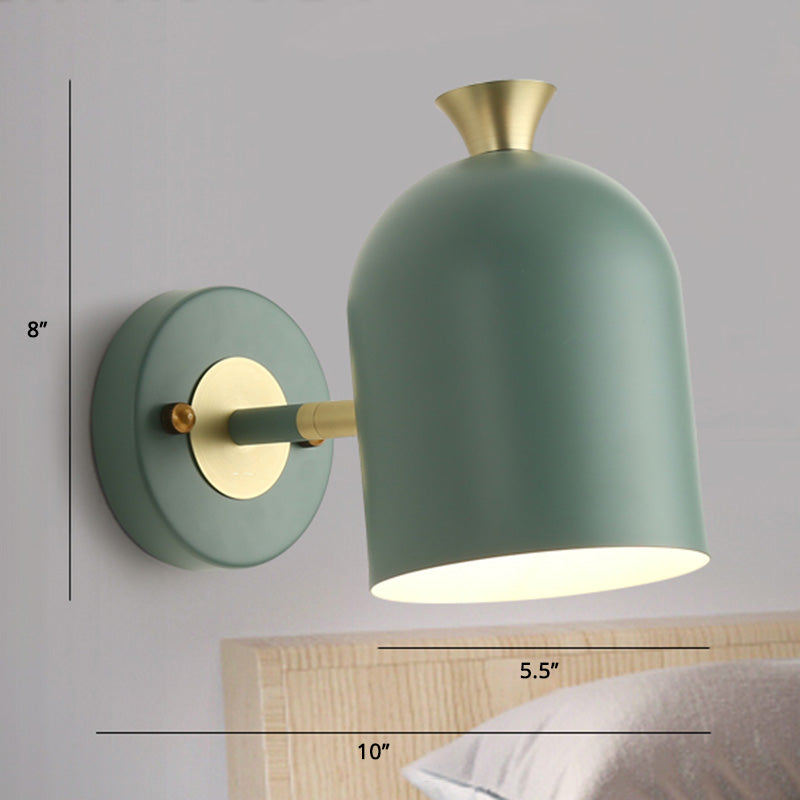 Cloche -vormige metalen wand SCONCE verlichting Macaron 1 bol Verstelbare wandlamp van de wand voor slaapkamer