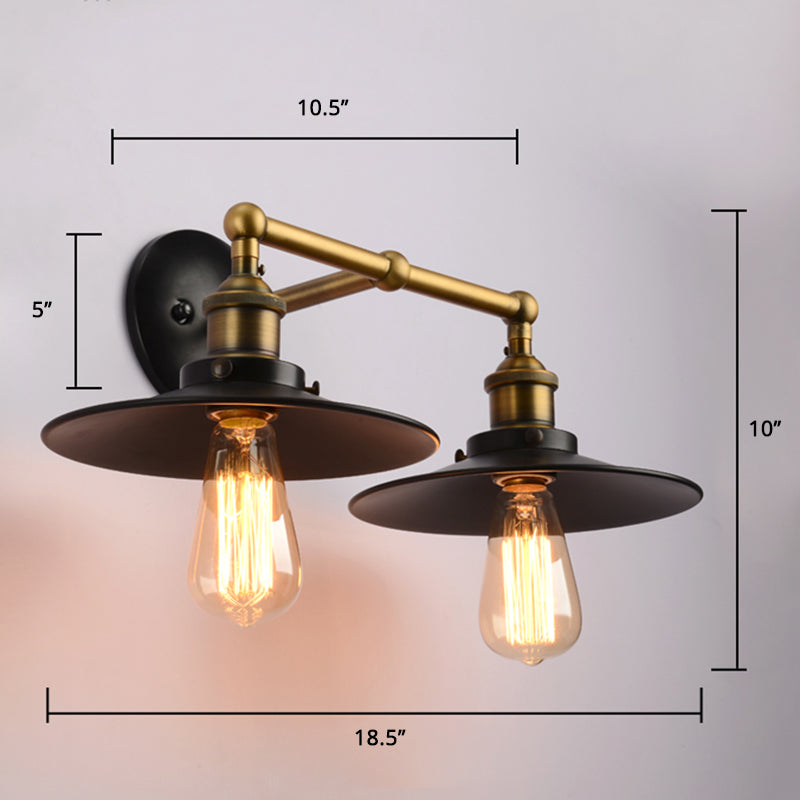 Shaded Bathroom Wall Sconce Vintage Metal Single Black Wall Mount Lighting Fixture