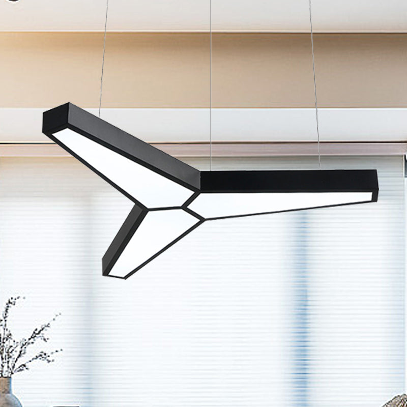 Lámpara colgante de forma de metal Y Kit de luz de techo LED de 3 luces en blanco/cálida/natural con difusor acrílico