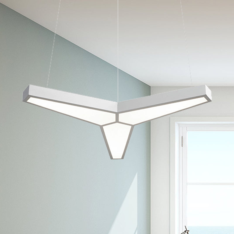 Lámpara colgante de forma de metal Y Kit de luz de techo LED de 3 luces en blanco/cálida/natural con difusor acrílico
