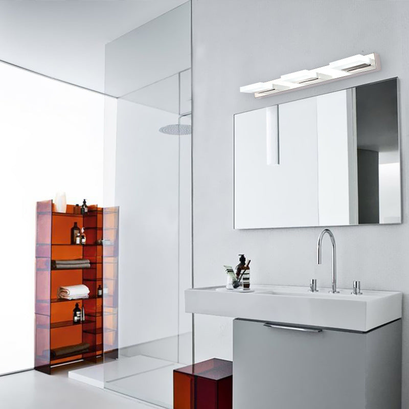 Rotatable quadratische Acryl -Waschtischlampe Minimalistische Nickel -LED -Wandleuchten für Bad