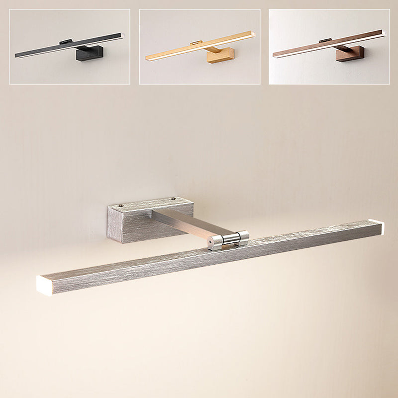 Luz de espejo de tocador lineal de metal Simplicidad LED Rotable Pared Lucina para baño para baño