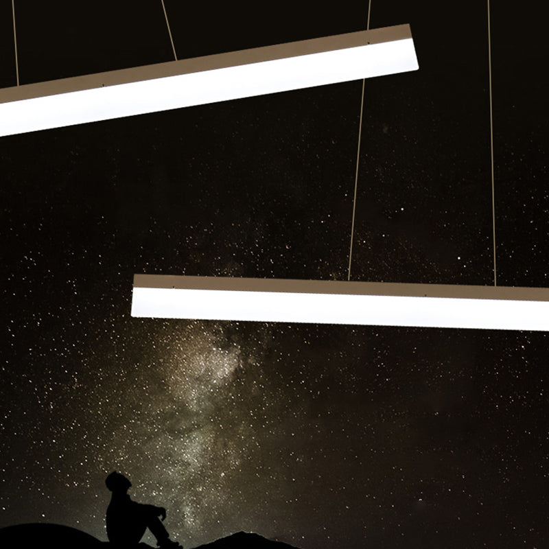 Acrylic Bar Shaped Island Light Fixture Modernist LED Coffee Suspension Lamp for Restaurant