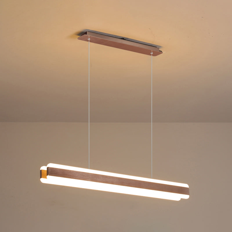 Linear Acrylic Hanging Light Fixture Minimalistic LED Island Pendant for Dining Room