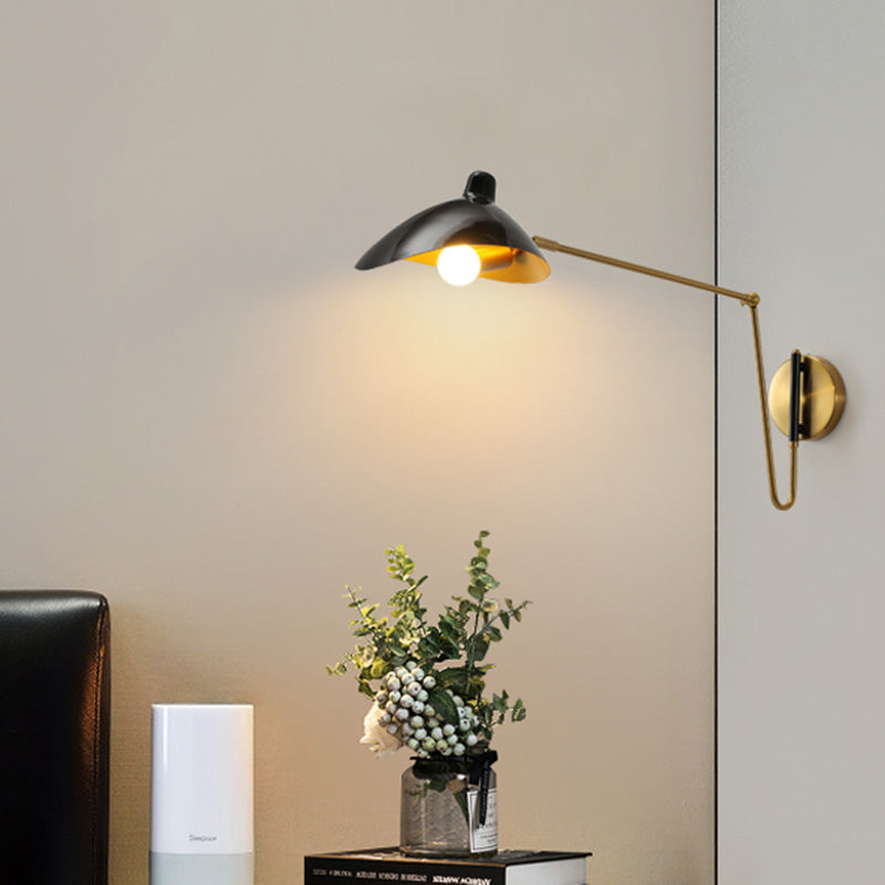Postmoderne eendbill leeslicht metalen een enkele slaapkamer SCONCE -verlichting met verstelbare gewricht
