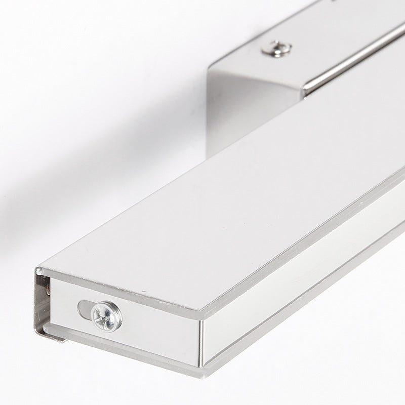 Rettangolo bianco vanità luce moderna in acciaio inossidabile a monte a muro per bagno