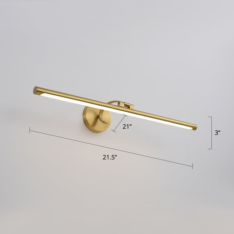 Stabförmige Metall Wandleuchte Badezimmer LED -Wandmontage Waschtisch Licht in Messing