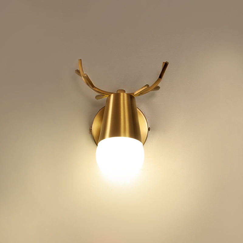 Luce posteriore della parete di vanità corta moderna in ottone in ottone lampada con design a bulbo esposto