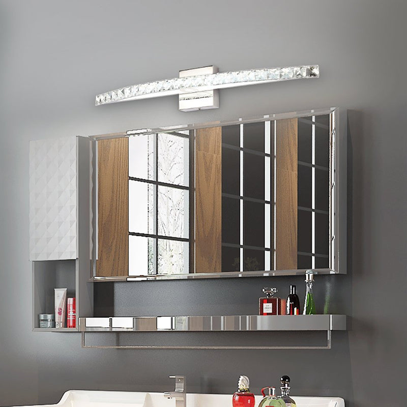 Kristall gewölbte Wandleuchte Moderne LED -Eitelkeitsbeleuchtung für Badezimmer