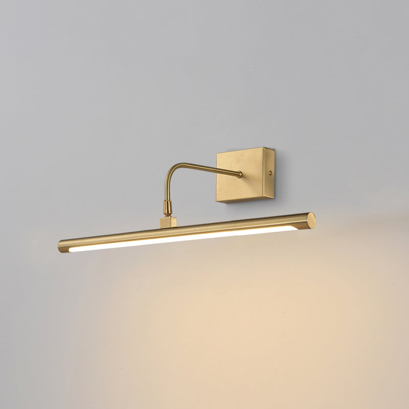Sconce da parete tubolare in acrilico, lampada da specchio minimalista a LED per bagno con snodo girevole in ottone