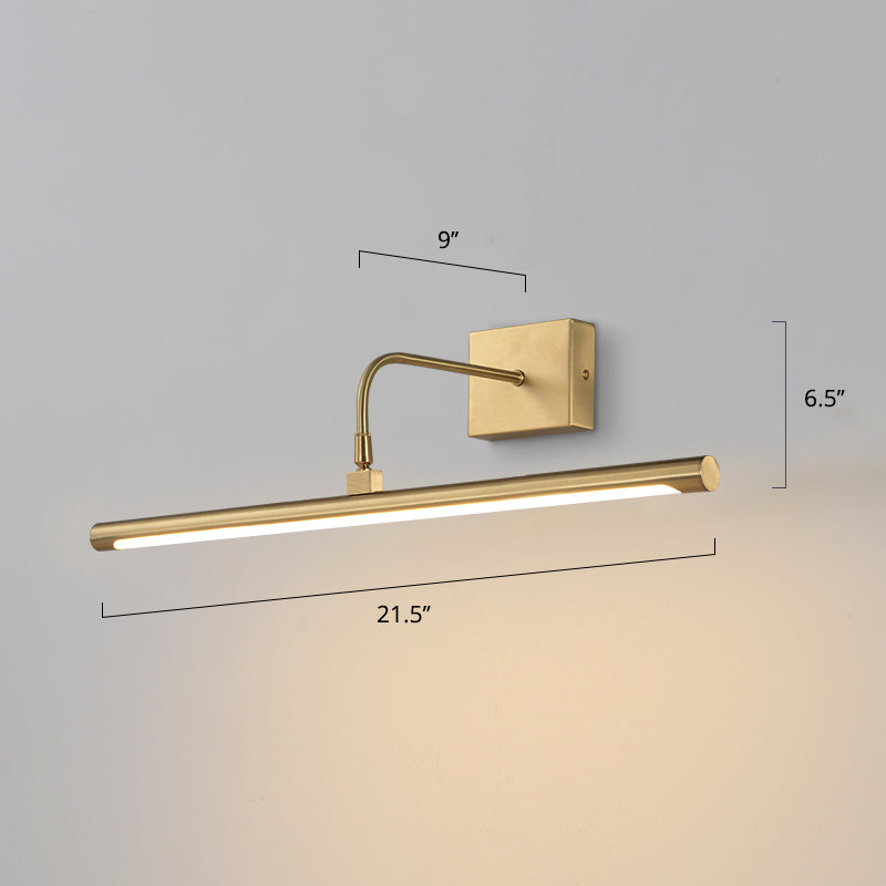 Sconce da parete tubolare in acrilico, lampada da specchio minimalista a LED per bagno con snodo girevole in ottone
