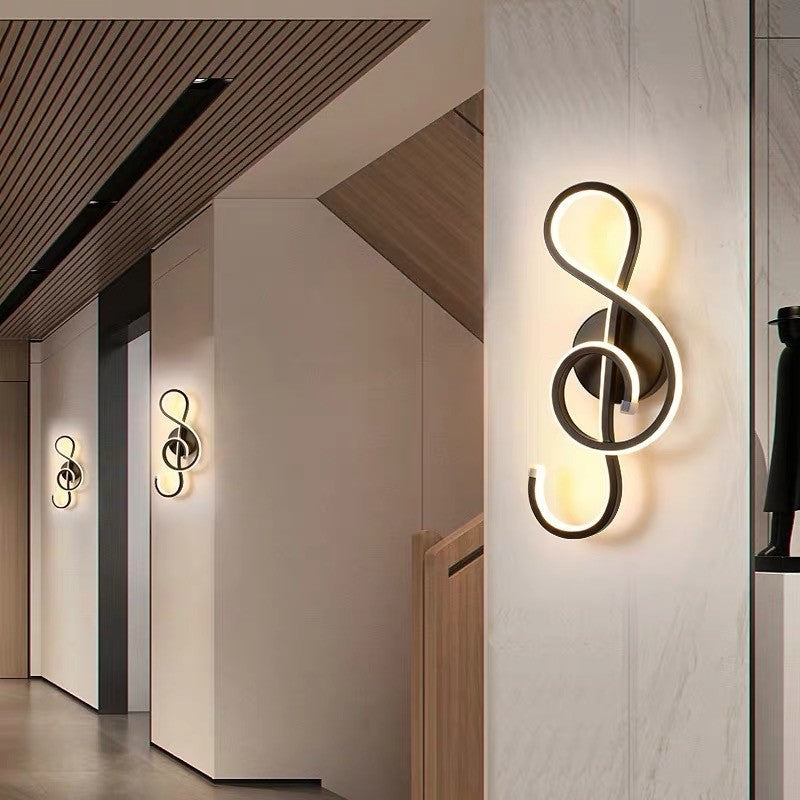 Minimalist Line Art Sconce Light Fixture Metal Hallway LED Wall Mounted Lamp in Black