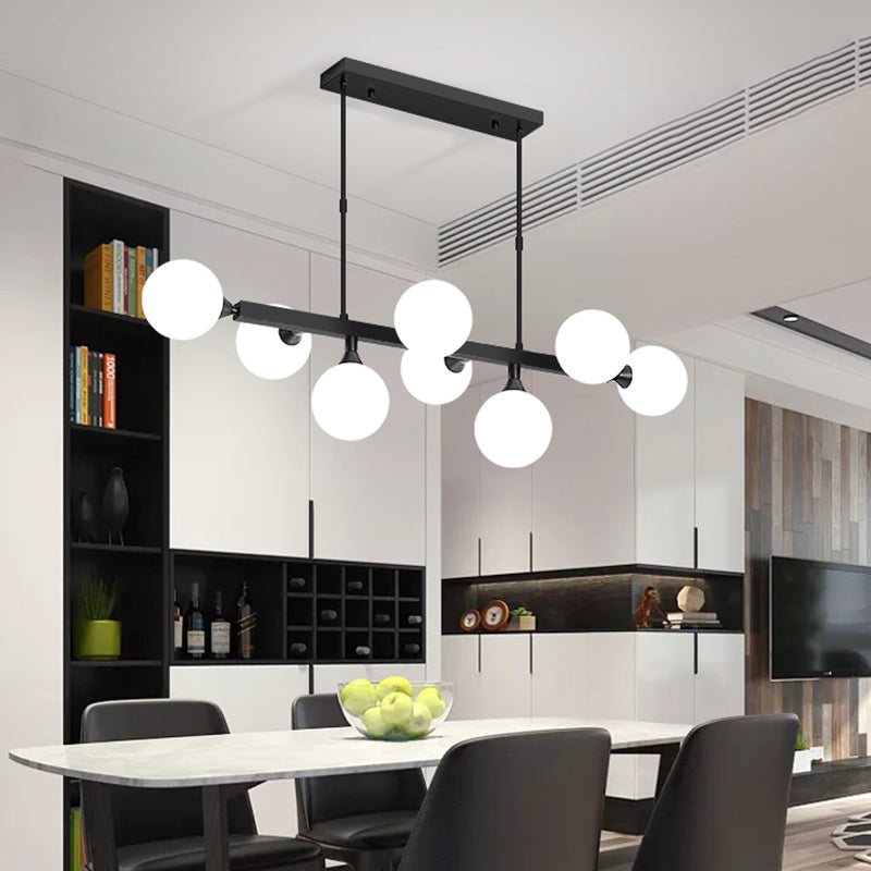 Opaline Glass Molecular Island Lighting Postmodern Style Suspension Light for Dining Room