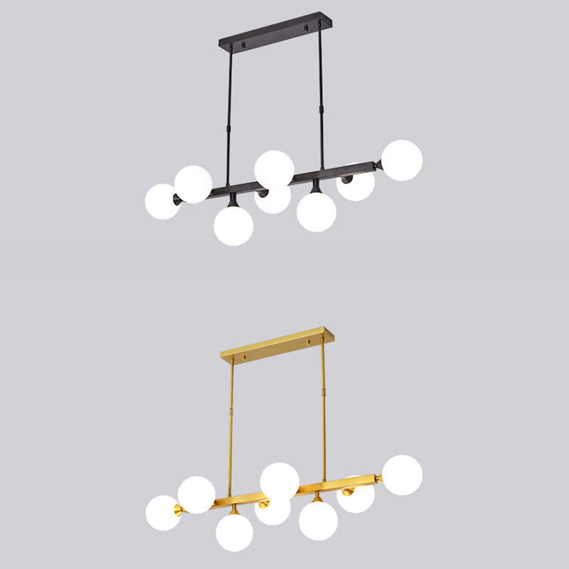 Opaline Glass Molecular Island Lighting Postmodern Style Suspension Light for Dining Room