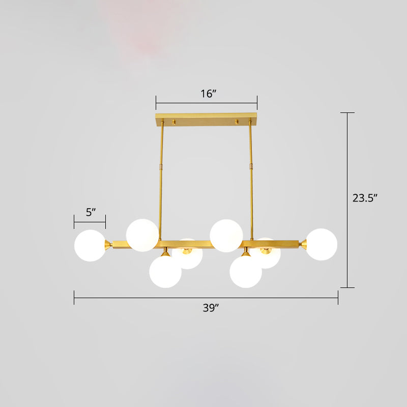 Opaline Glass Molecular Island Lighting Postmodern Style Suspension Light for Dining Room