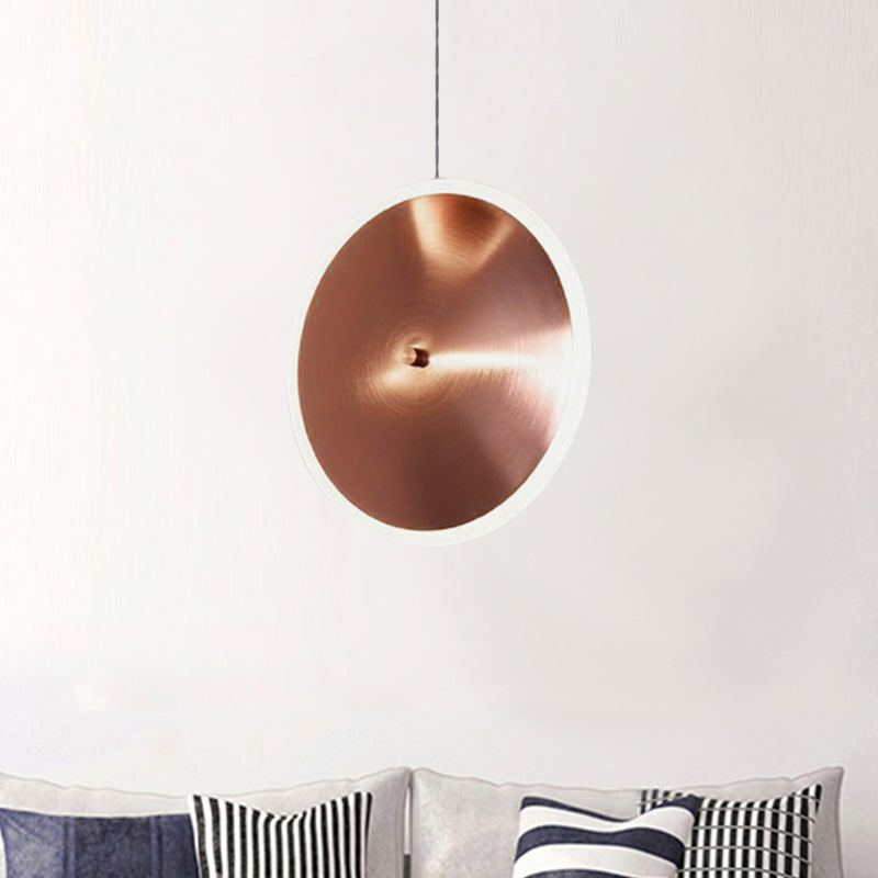 8 "/12"/16 "W Disco vertical Luz colgante Post moderna colgante de suspensión de oro de rosa de acrílico en luz cálida/blanca