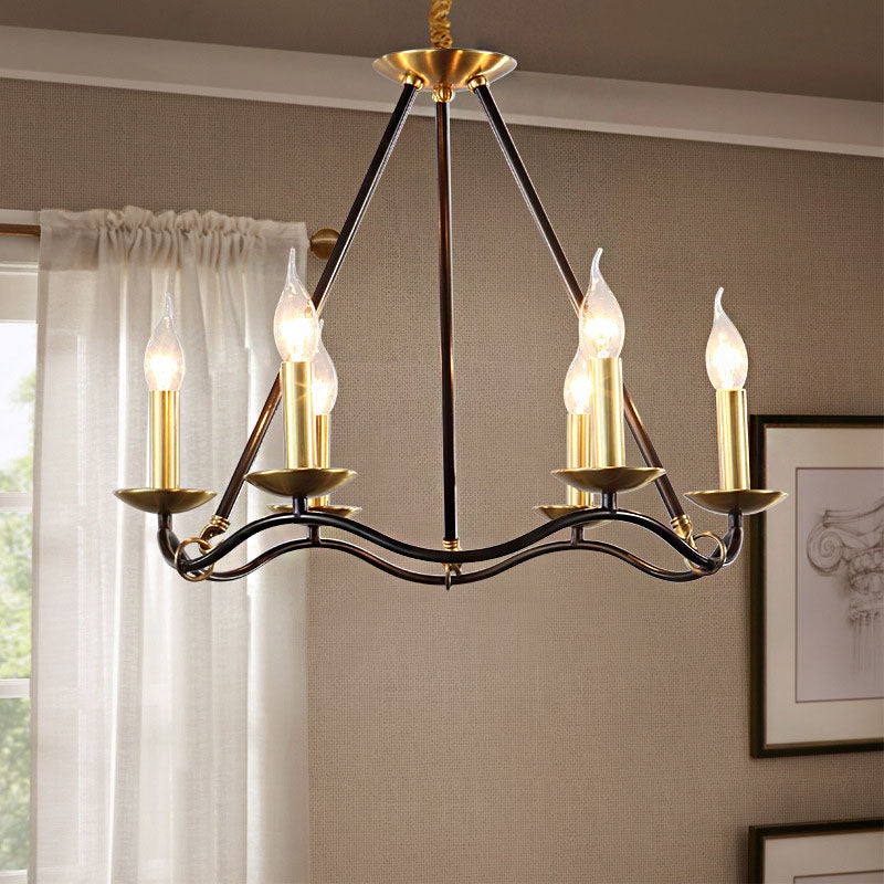 Bougie de lustre en métal noir pendante 6/9/15 Bulbes Pendoir traditionnel Prenant Light pour le salon