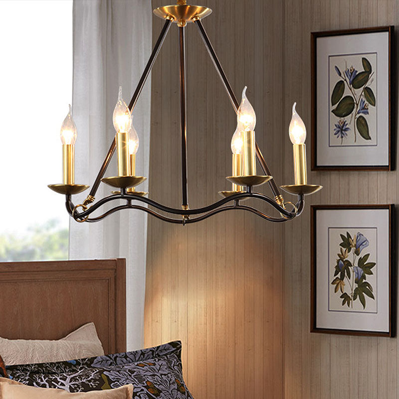 Bougie de lustre en métal noir pendante 6/9/15 Bulbes Pendoir traditionnel Prenant Light pour le salon