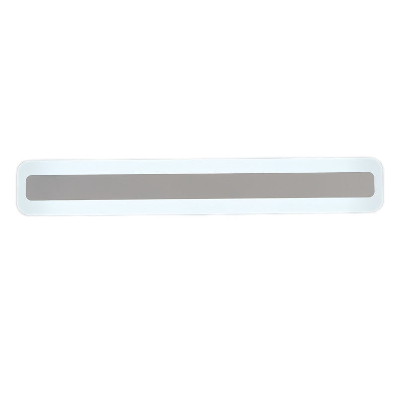 Ultrathin Bar Shaped Flush Wall Sconce Minimalist Acrylic White LED Vanity Light Fixture