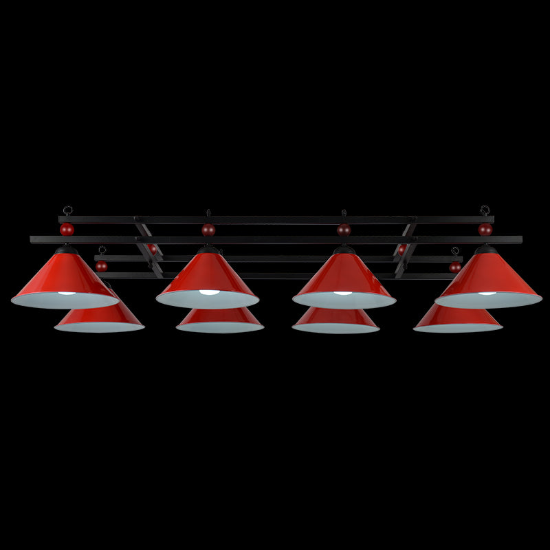 Conical Metal Hanging Island Light Industrial Billiard Club Suspension Pendant Light