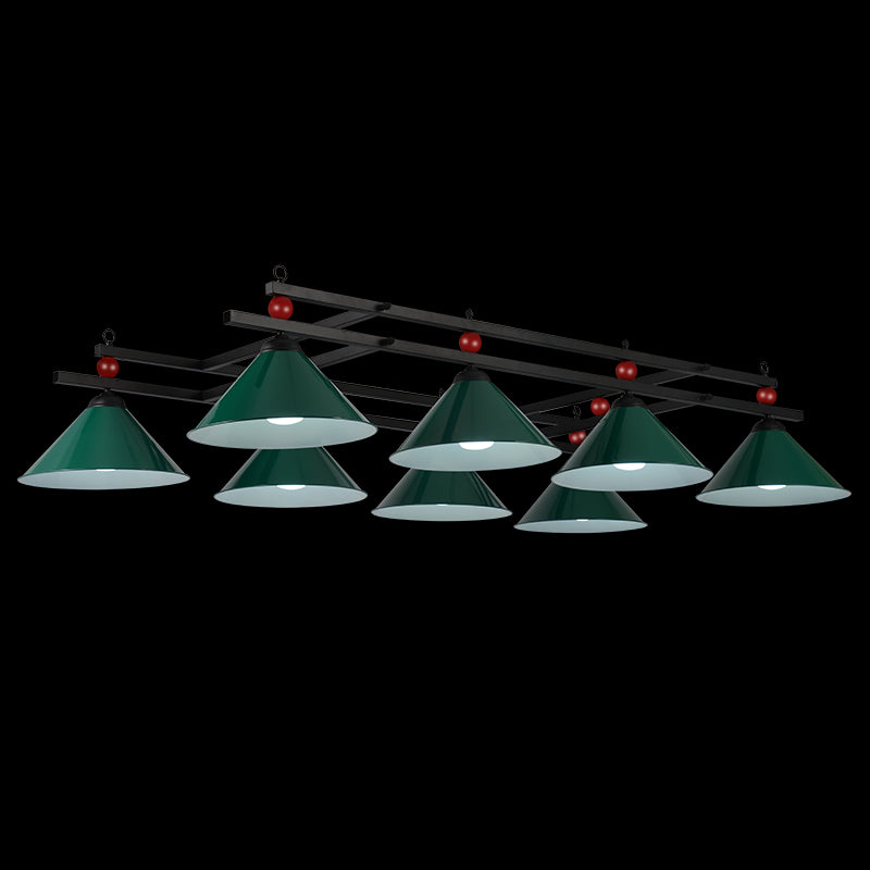 Conical Metal Hanging Island Light Industrial Billiard Club Suspension Pendant Light