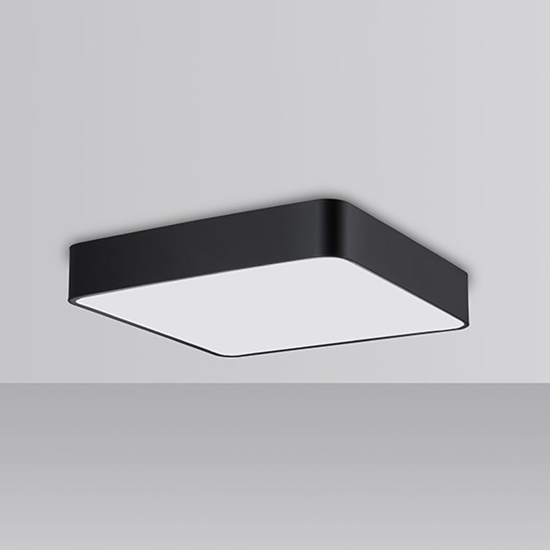 Black Square Flushmount Ceiling Lamp Nordic Metal LED Flush Light Fixture for Office