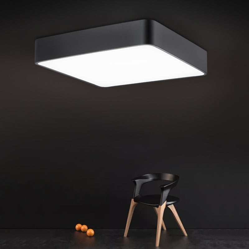 Black Square Flushmount Ceiling Lamp Nordic Metal LED Flush Light Fixture for Office