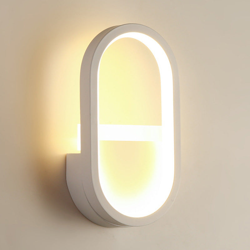 Lampe à LED elliptique en métal minimalisme minimalisme appliques murales luminaire pour chambre à coucher