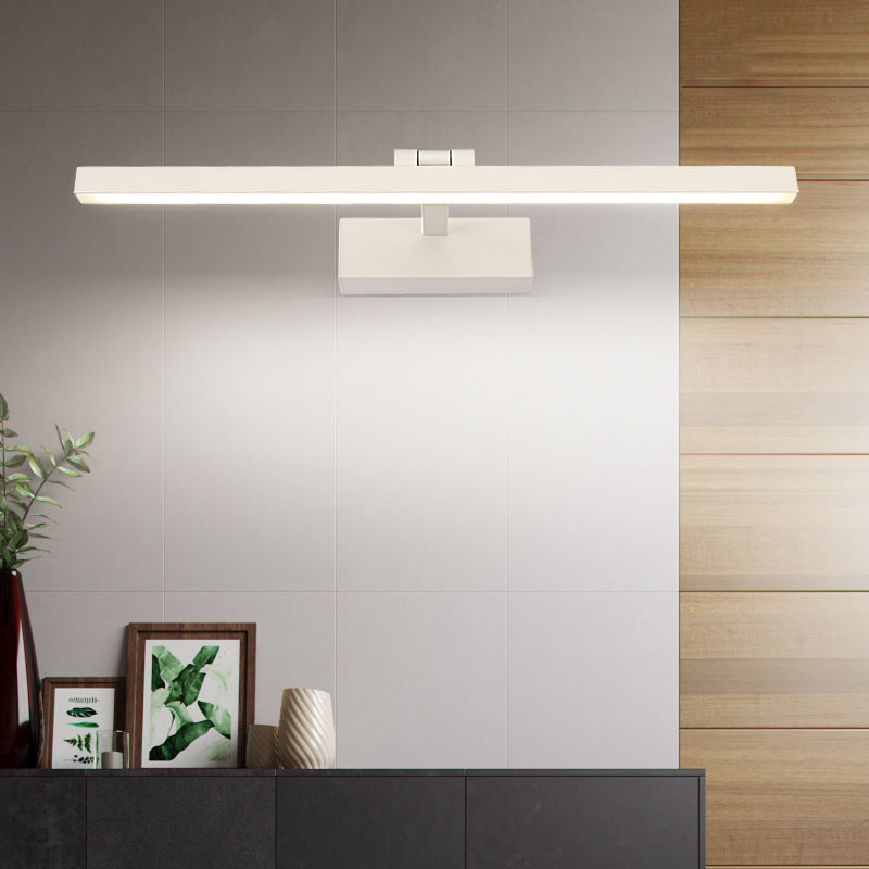 Metallic Pole Shaped Wall Sconce Light Simple Style LED Vanity Wall Sconce for Bathroom