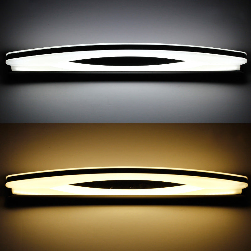 Chrom -Arc -Waschtischleuchte moderner Stil aus rostfreiem Stahl LED -Wandleuchter mit Acryldiffusor