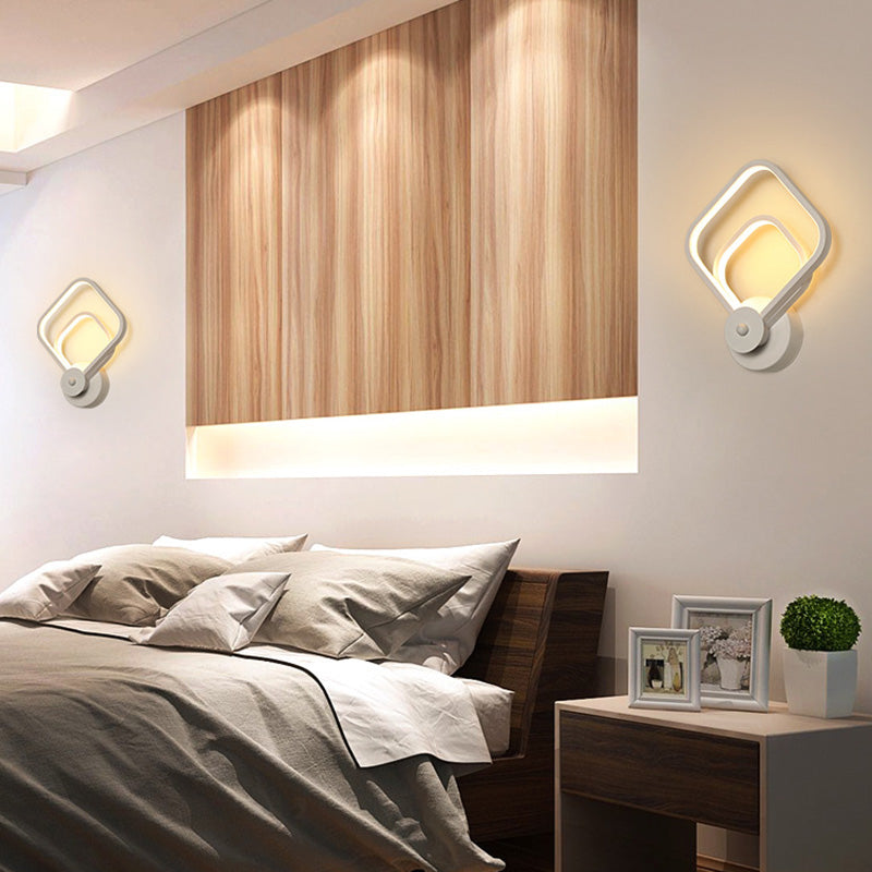 Wit geometrisch gevormde wandlicht Simplicity Led metalen wandlamp SCONCE voor trap