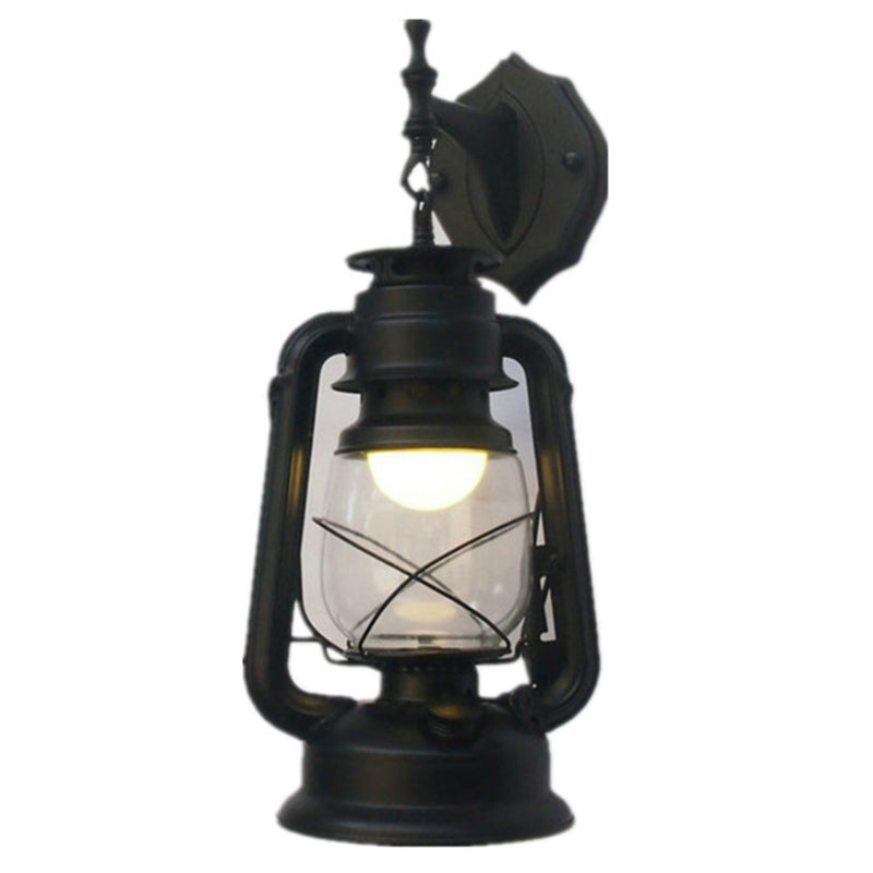 Transparent Glass Kerosene Lantern Wall Lighting Nautical Hallway Wall Mount Lamp