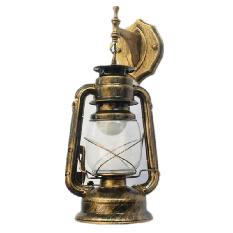 Transparent Glass Kerosene Lantern Wall Lighting Nautical Hallway Wall Mount Lamp