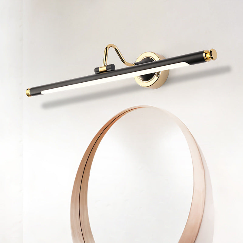 Adjustable Tube Metal Picture Light Vintage Bath Vanity Lighting Fixture in Gold and Black