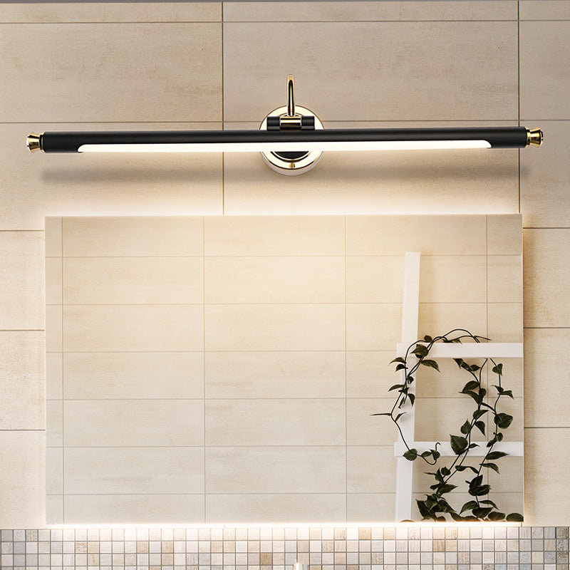 Adjustable Tube Metal Picture Light Vintage Bath Vanity Lighting Fixture in Gold and Black