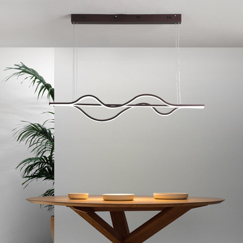 Flow Shape Ceiling Hang Light Artistic Metal Dining Room LED Pendant Lighting Fixture