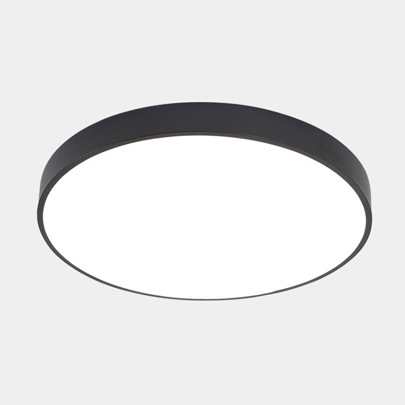 Round Corridor LED Flush Light Fixture Metal Nordic Ceiling Lighting with Acrylic Diffuser