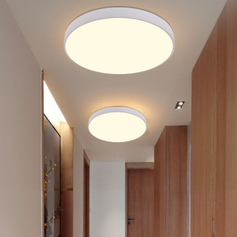 Ronde gang LED-inbouwlamp Metalen Scandinavische plafondverlichting met acryldiffusor