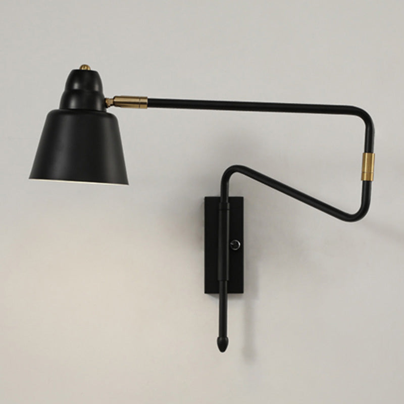 Gearceerde bedmuur gemonteerd leeslamp metaal 1 kop Noordse taakwand sconce met intrekbare arm