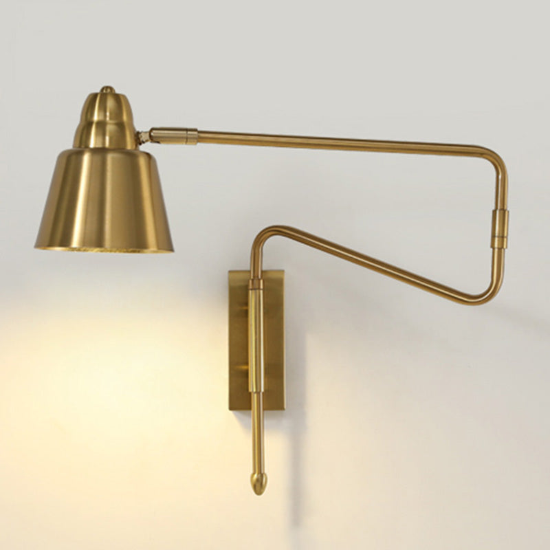 Gearceerde bedmuur gemonteerd leeslamp metaal 1 kop Noordse taakwand sconce met intrekbare arm