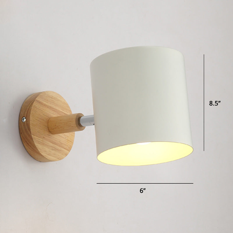 Rotatable Schatten Metall Wand montiert Lesen leichter Makkaronstil 1-Licht-Wandlampe für Schlafzimmer