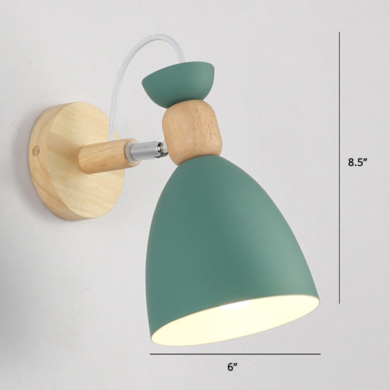 Rotatable Schatten Metall Wand montiert Lesen leichter Makkaronstil 1-Licht-Wandlampe für Schlafzimmer