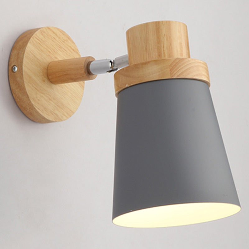 Rotatable Schatten Metall Wand montiert Lesen leichter Makkaronstil 1-Licht-Wandlampe für Schlafzimmer