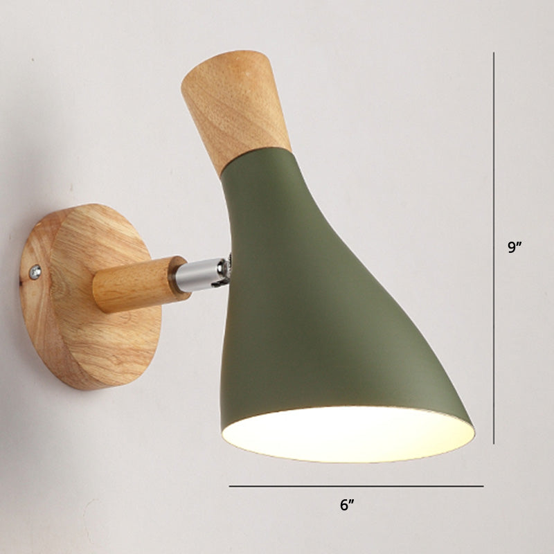 Rotatable Schatten Metall Wand montiert Lesen leichter Makkaronstil 1-Licht-Wandlampe für Schlafzimmer