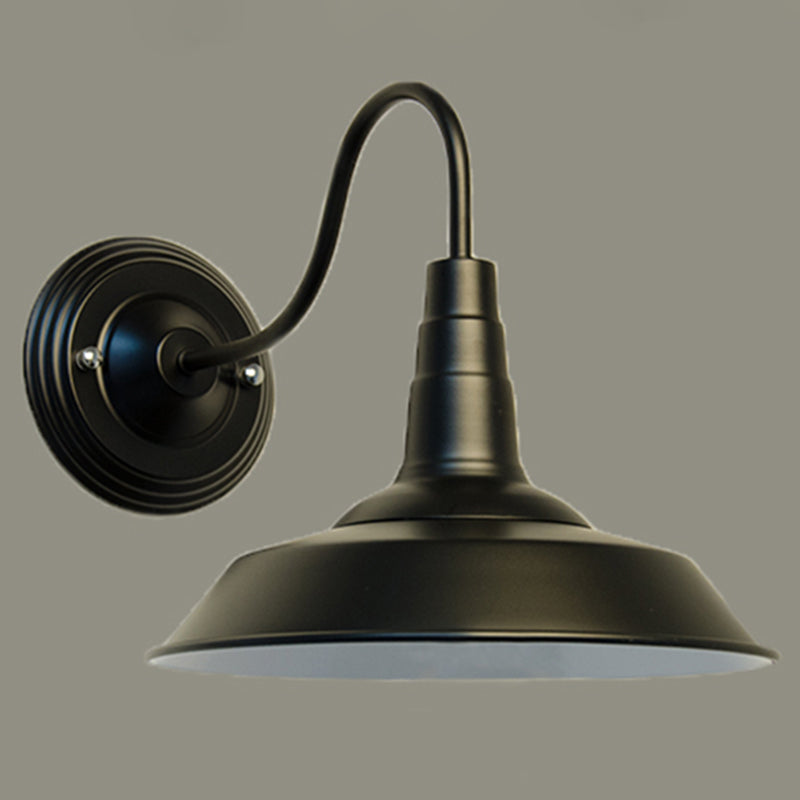 1 hoofd door ganenwanden muurlicht landelijke stijl metalen sconce verlichtingsarmatuur met schuurschaduw