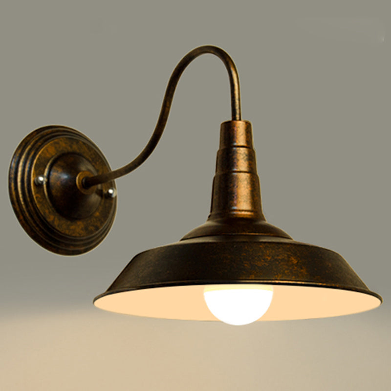 1 hoofd door ganenwanden muurlicht landelijke stijl metalen sconce verlichtingsarmatuur met schuurschaduw