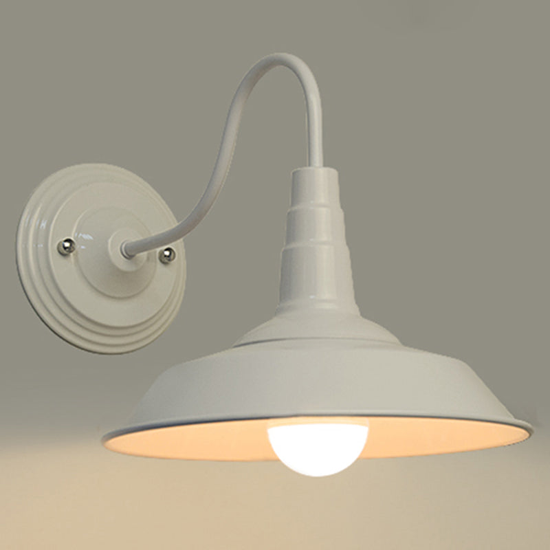 1 hoofd door ganenwanden muurlicht landelijke stijl metalen sconce verlichtingsarmatuur met schuurschaduw