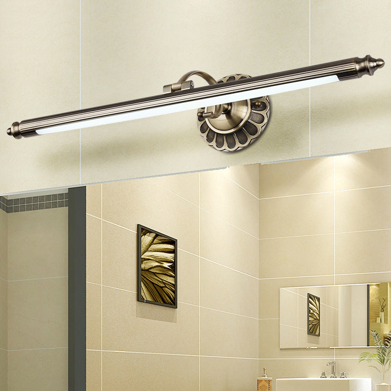Antieke stijl paalvormige ijdelheid lamp Acryl LED -wandmontage Licht met zwaaitarm